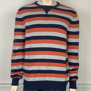 Merona Crewneck Sweater Blue and Orange Striped